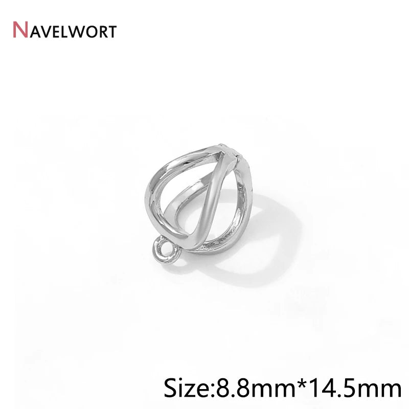14K Gold Plated Brass Metal Hollow Pendant Bail Connector Clasps,For DIY Necklace Making Accessories,Jewelry Materials