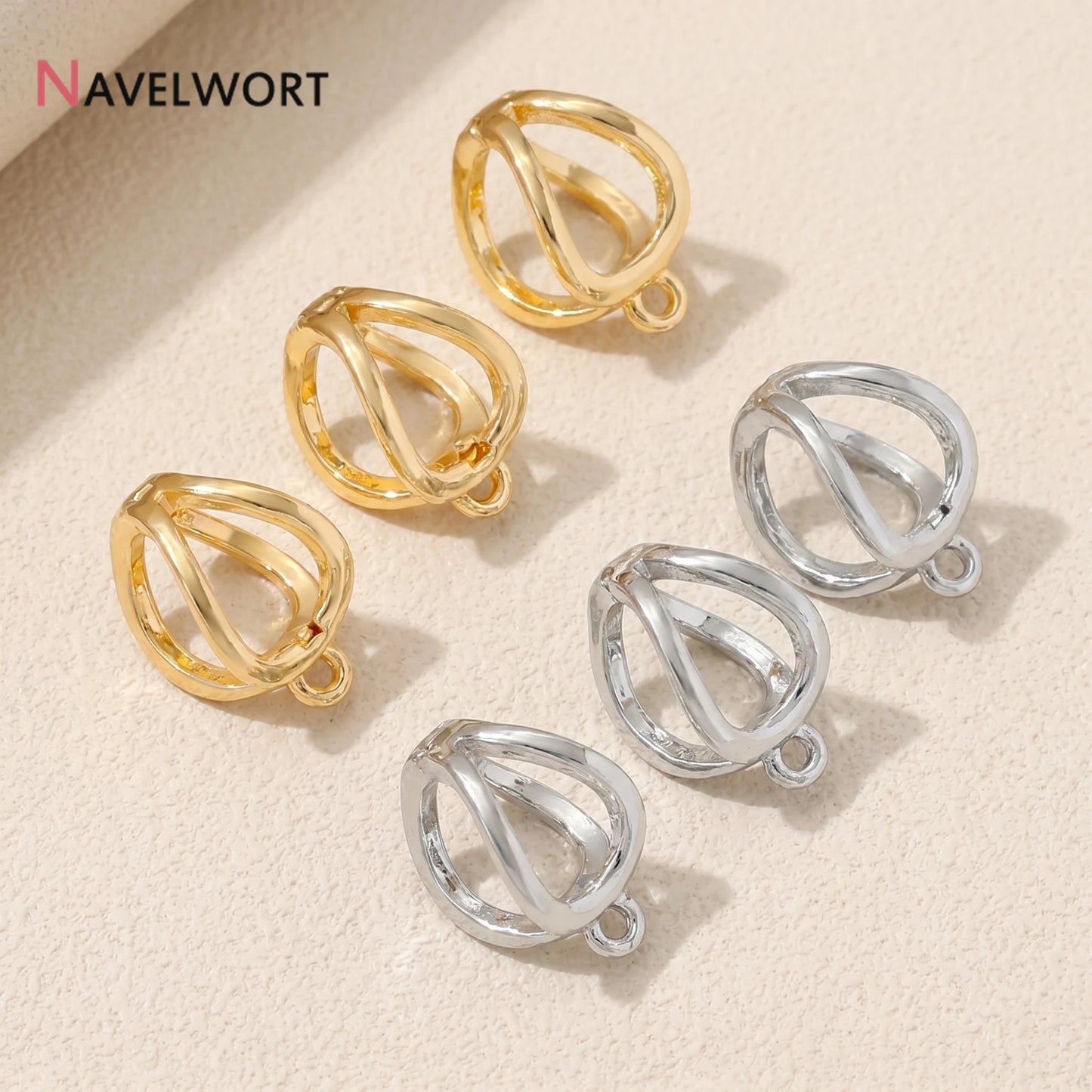 14K Gold Plated Brass Metal Hollow Pendant Bail Connector Clasps,For DIY Necklace Making Accessories,Jewelry Materials