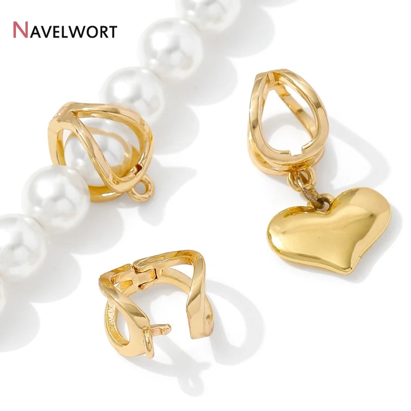 14K Gold Plated Brass Metal Hollow Pendant Bail Connector Clasps,For DIY Necklace Making Accessories,Jewelry Materials