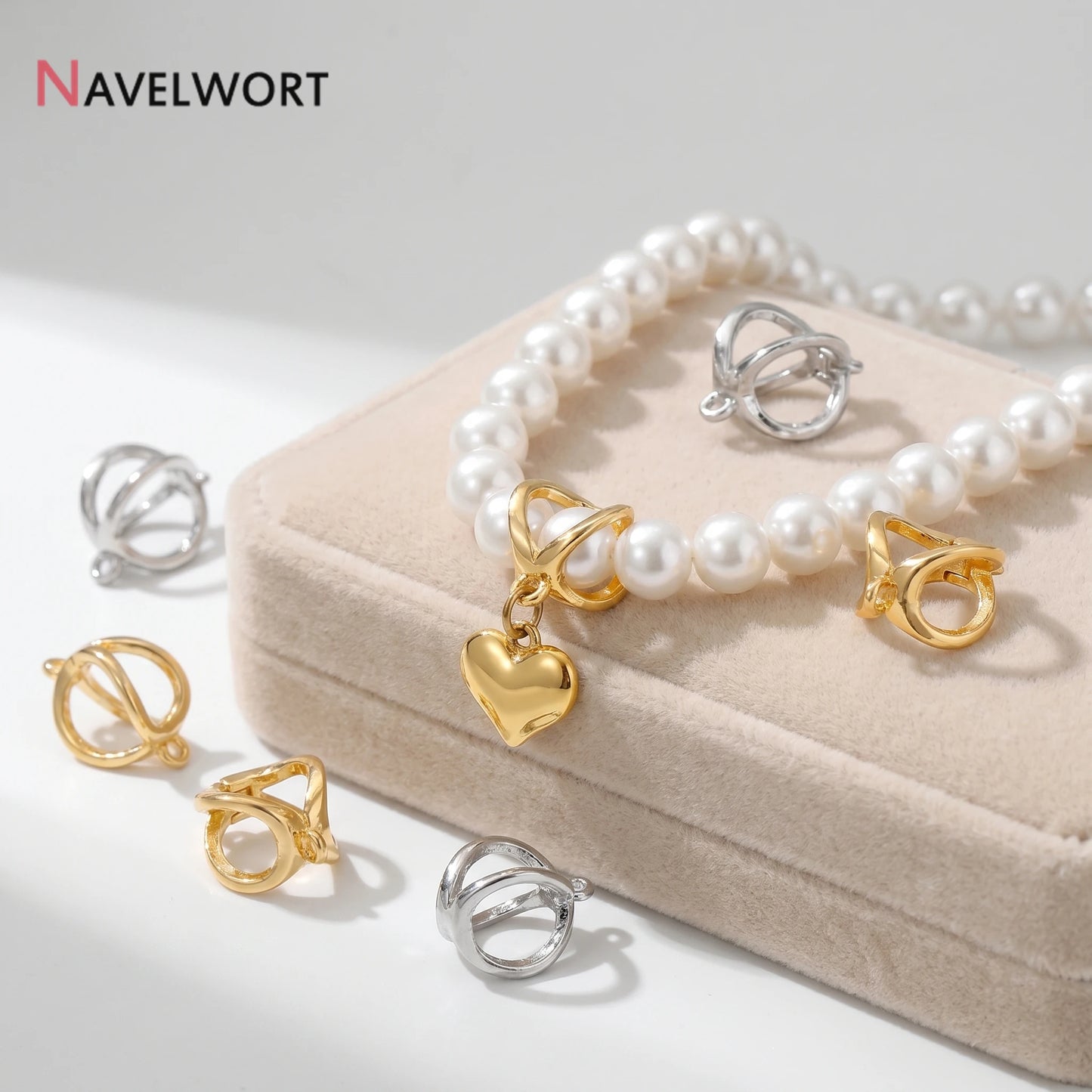 14K Gold Plated Brass Metal Hollow Pendant Bail Connector Clasps,For DIY Necklace Making Accessories,Jewelry Materials