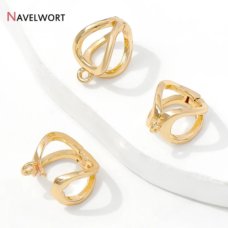 14K Gold Plated Brass Metal Hollow Pendant Bail Connector Clasps,For DIY Necklace Making Accessories,Jewelry Materials