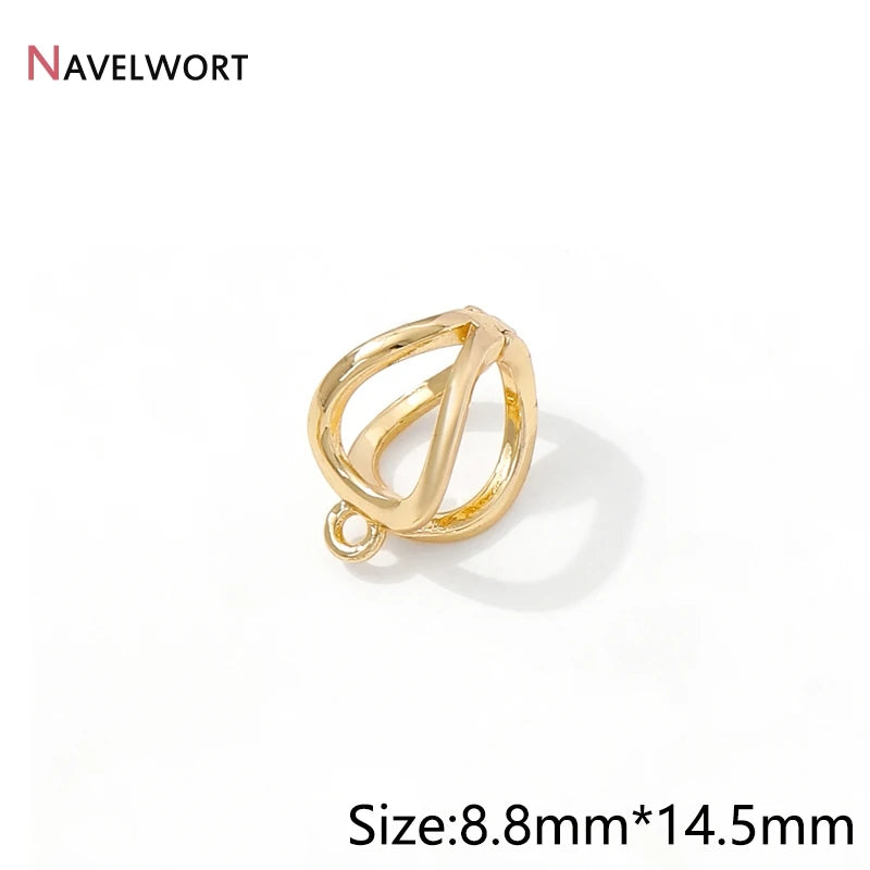 14K Gold Plated Brass Metal Hollow Pendant Bail Connector Clasps,For DIY Necklace Making Accessories,Jewelry Materials