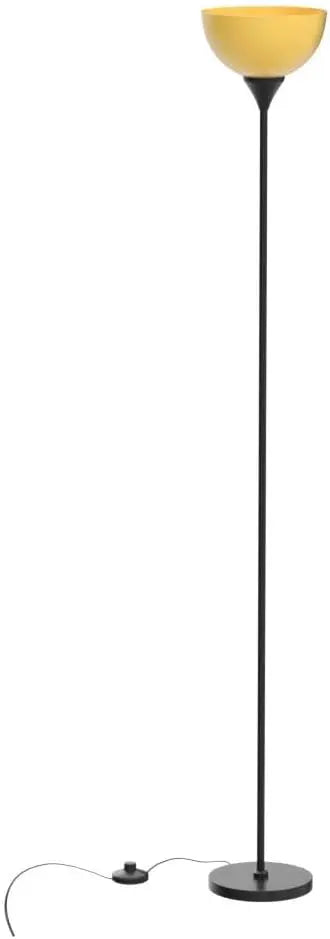 Torchiere Floor Lamp with Remote, Dimmable 9W LED, Stepless Color Temp 3000K-6000K, Foot Switch, Easy Assembly, Matte Black